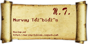 Murvay Tóbiás névjegykártya